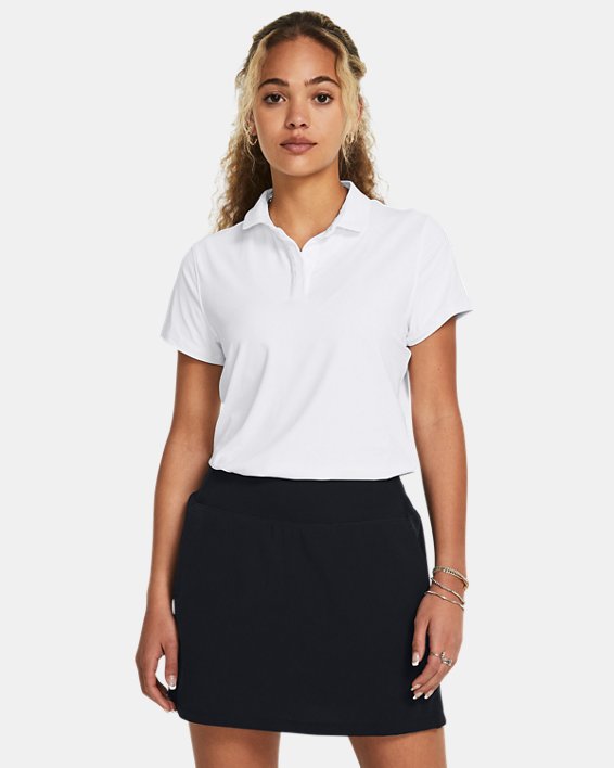 Women's UA Iso-Chill Short Sleeve Polo, White, pdpMainDesktop image number 0